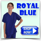 Royal Blue Kids Scrub Sets