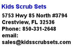 Kids Scrub Sets Location